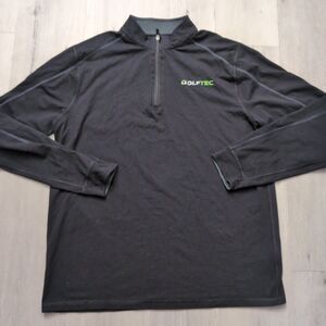 Tasc Sweater Mens L black 1/4 Zip Cloud Organic Cotton Visc Bamboo Long Sleeve